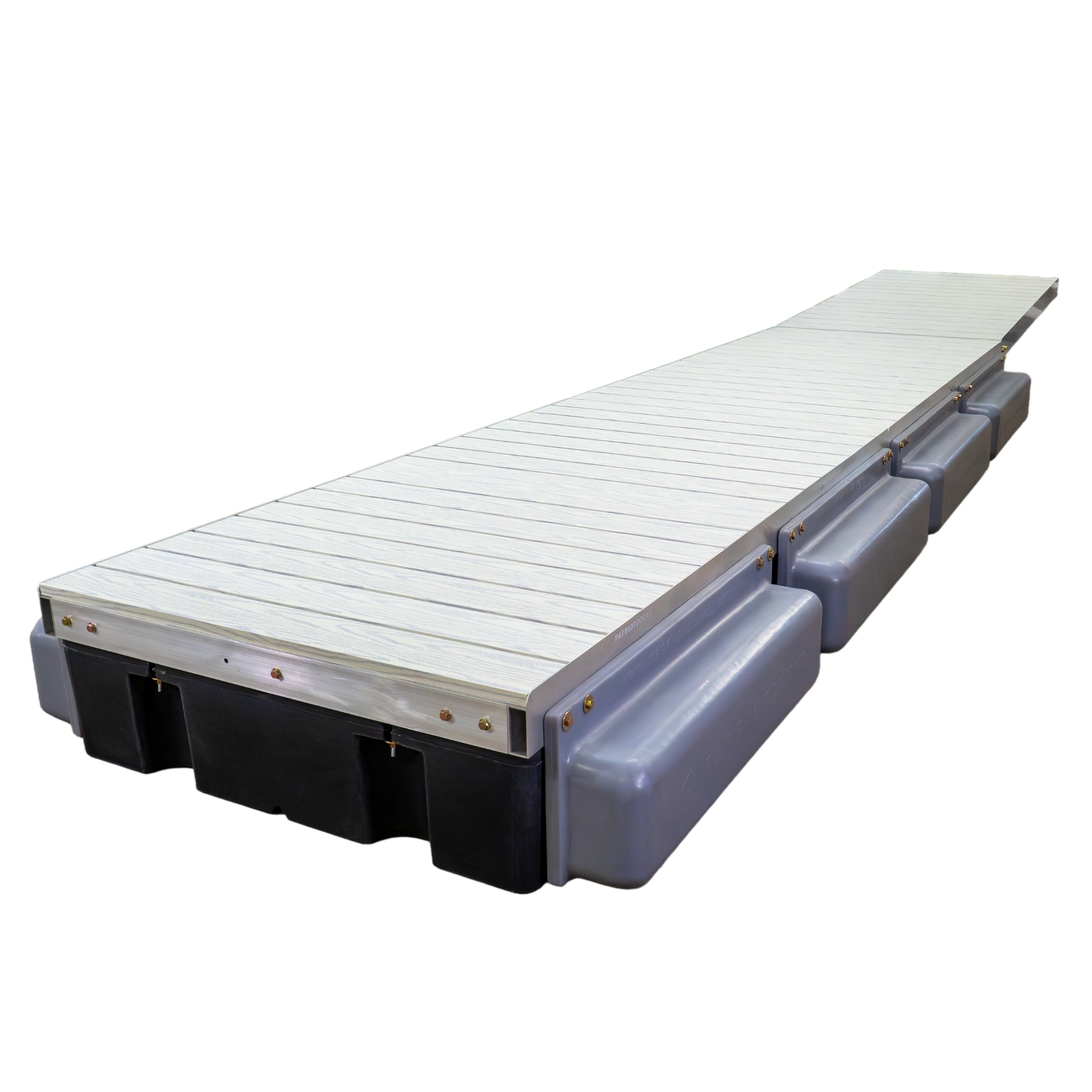 Patriot Docks 40' Low-Profile Premium Floating Dock with Gray Aluminum Decking